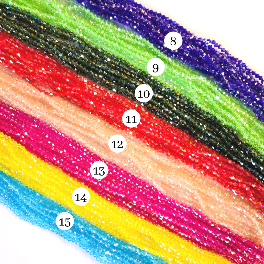 Crystal Ranibow Beads | Size : 4mm | Qty : 10 Line-approx 88 Beads perline | GB26