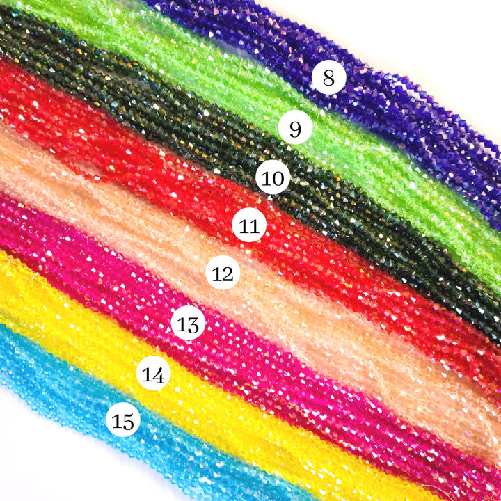 Crystal Ranibow Beads | Size : 4mm | Qty : 10 Line-approx 88 Beads perline | GB26