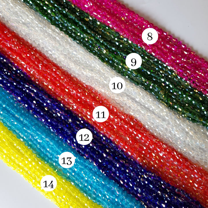 Drop Rainbow Beads | Size : 5*7 | Qty : 5 Line-approx 66 Beads perline | GB42