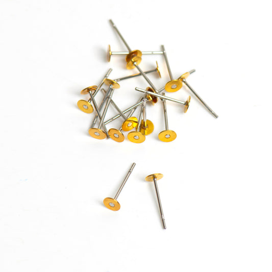 Raw Golden Brass Earing Tops | Qty : 1000pcs | EF79