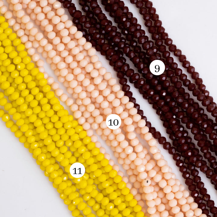Tire Opaque Beads | Size : 3mm | Qty : 10 Line-approx 110 Beads perline | GB87