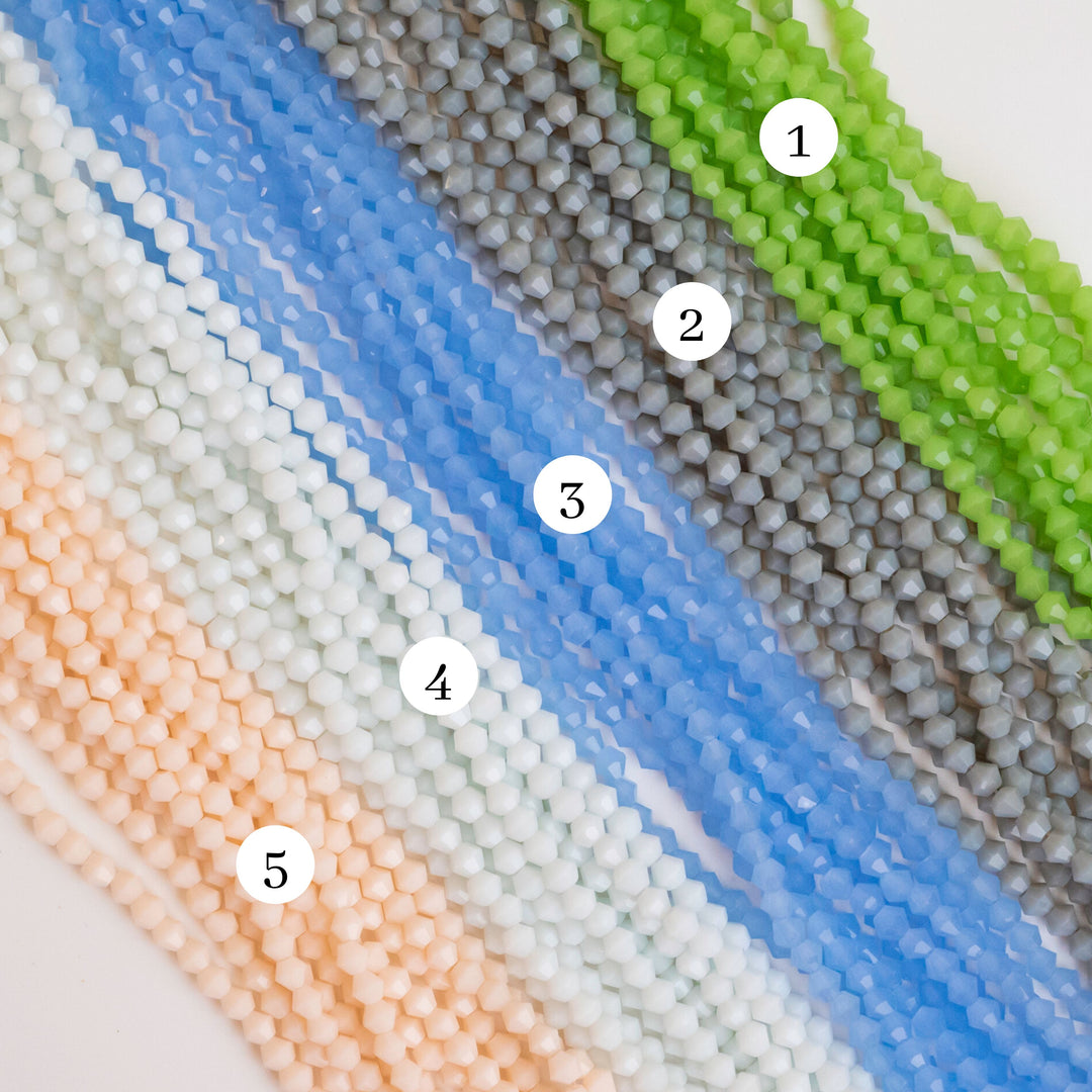 Crystal Opaque Beads | Size : 4mm | Qty : 10 Line-approx 40 Beads perline