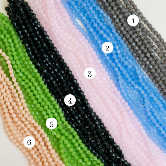 Crystal Opaque Beads | Size : 6mm | Qty : 10 Line-approx 40 Beads perline | GB48