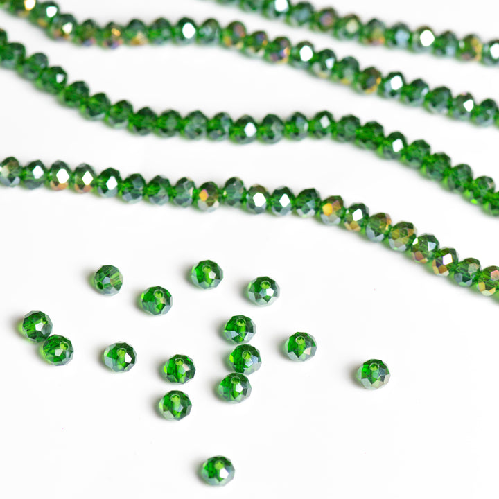 Tire Rainbow Beads | Size : 6mm | Qty : 10 Line-approx 89 Beads perline | GB34