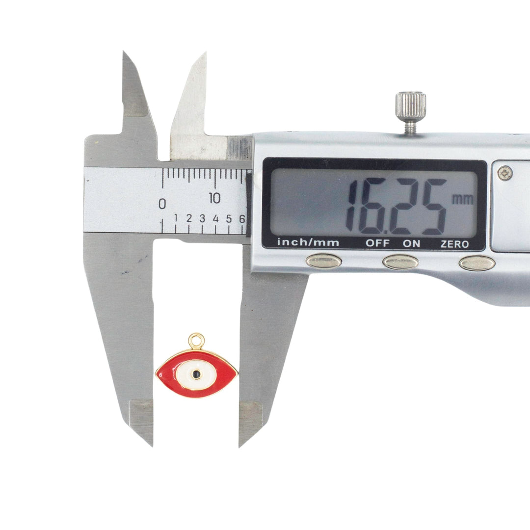 Eye Shape Evil Eye Charms | Size : 17x10mm | 6pcs