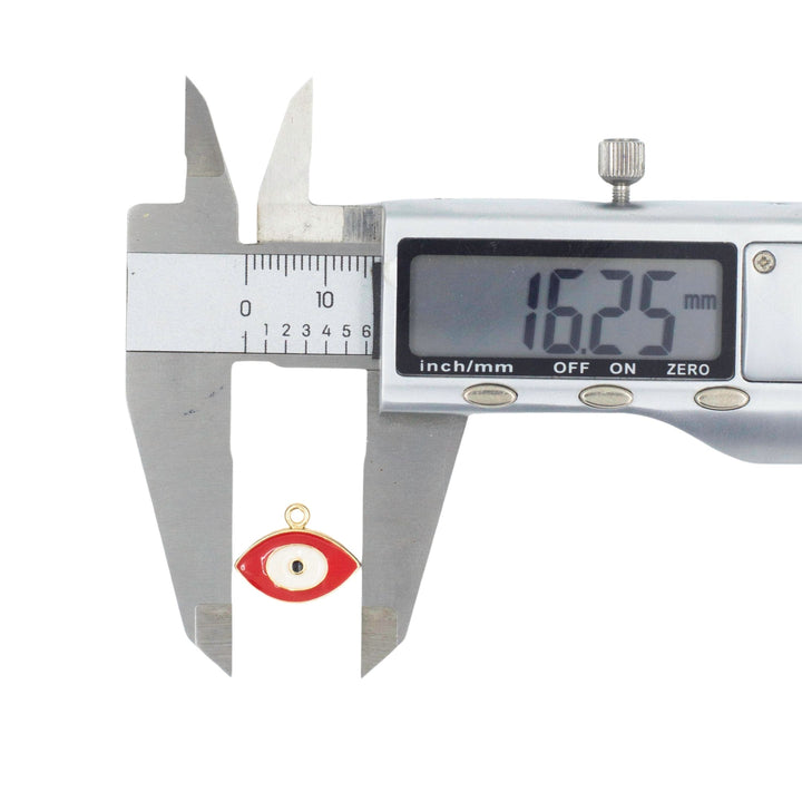 Eye Shape Evil Eye Charms | Size : 17x10mm | 6pcs