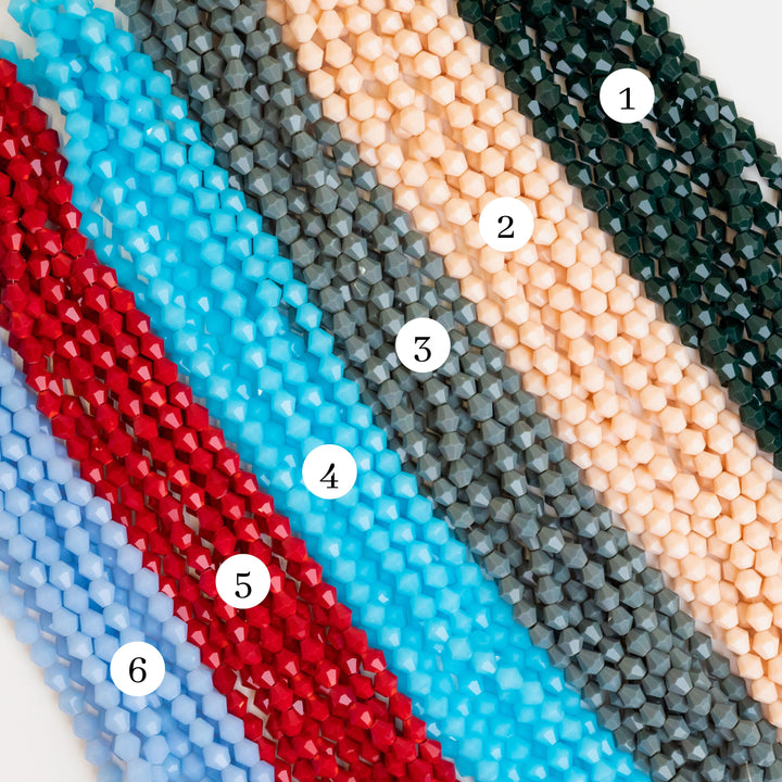 Crystal Opaque Beads | Size : 8mm | Qty : 10 Line-approx 40 Beads perline | GB85