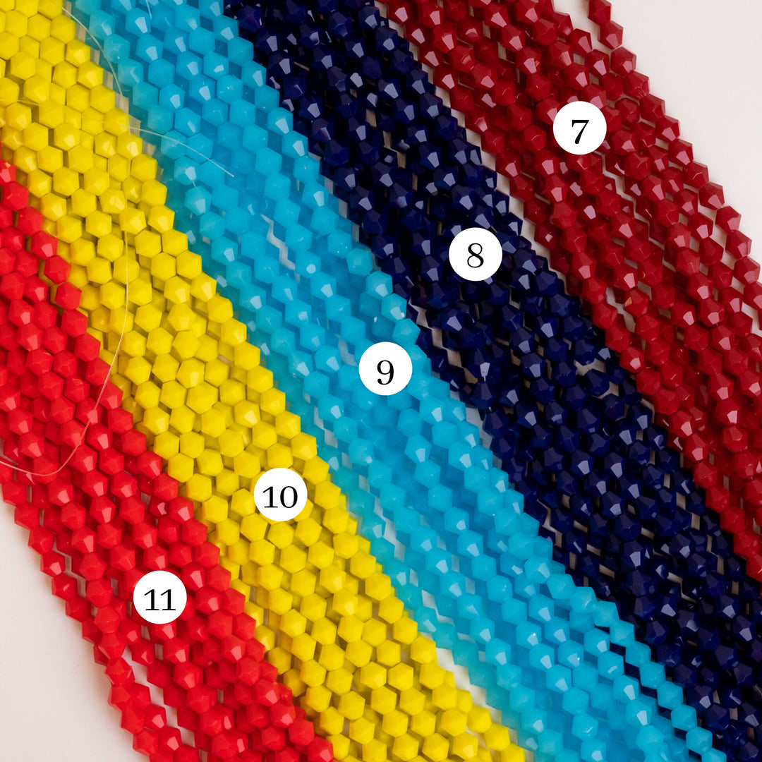 Crystal Opaque Beads | Size : 8mm | Qty : 10 Line-approx 40 Beads perline | GB85