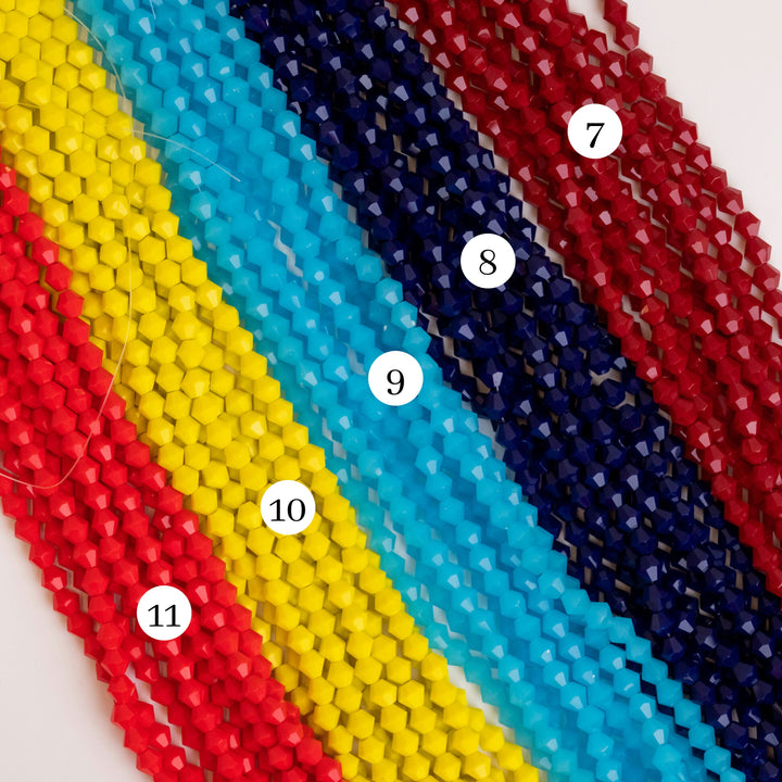 Crystal Opaque Beads | Size : 8mm | Qty : 10 Line-approx 40 Beads perline | GB85