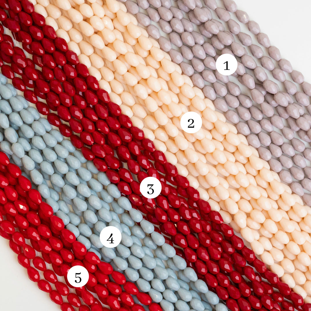 Drop Opaque Beads | Size : 8*12 | Qty : 5 Line-approx 275 Beads | GB91