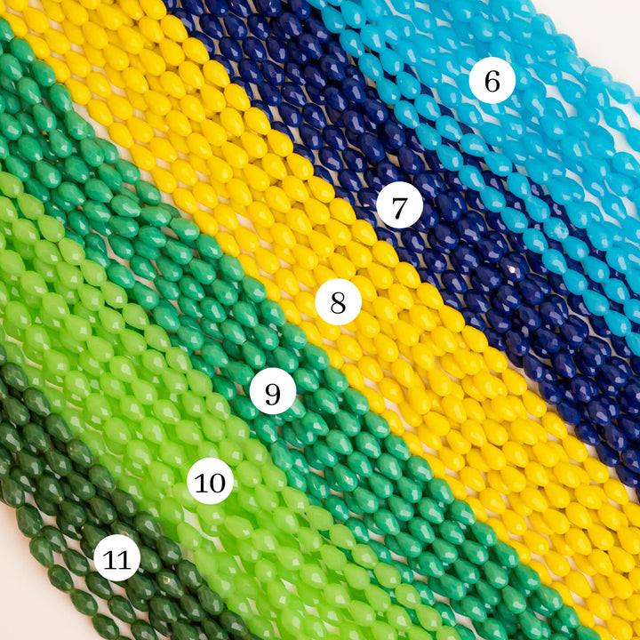 Drop Opaque Beads | Size : 8*12 | Qty : 5 Line-approx 275 Beads | GB91