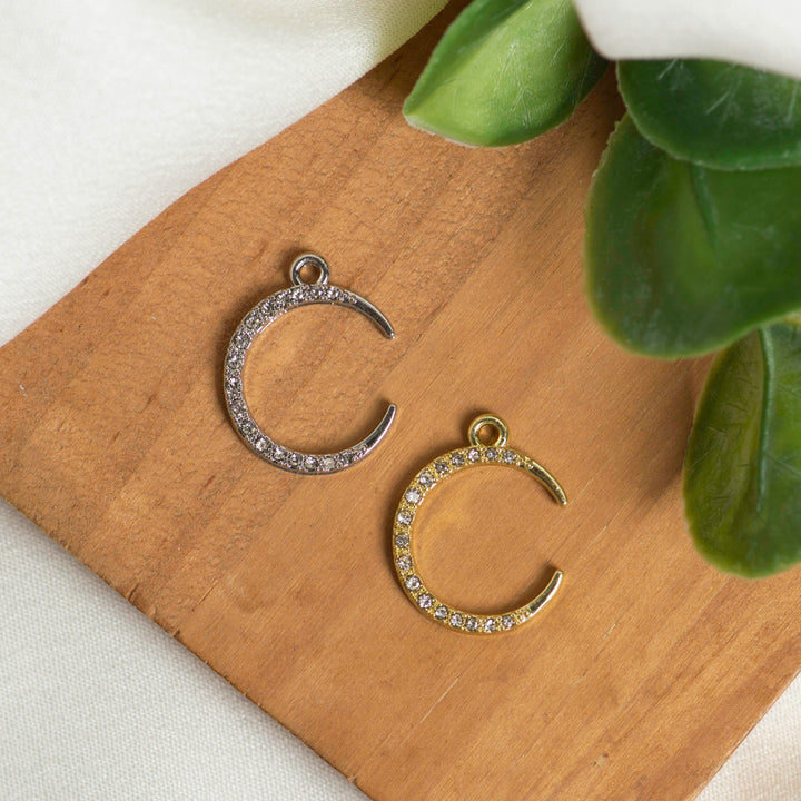 Moon Diamond Charms | Size 16mm | 6 pcs