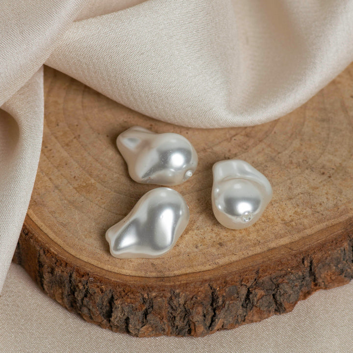 Uncut Beads | Pearl Beads | Size H-23mm W-15mm | 10 pcs