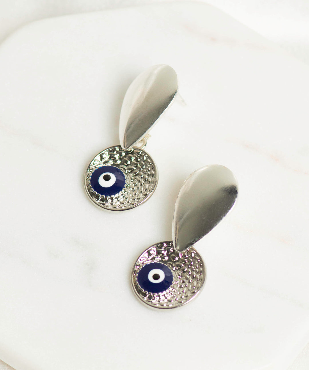 Drop Shape Metal Base Earring Stud | Size : 14mm | 6pcs (3 Pair) | EF60