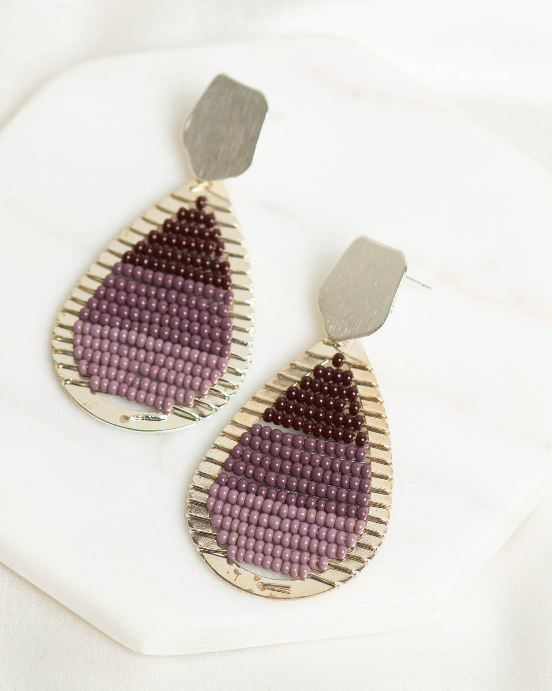 Hexagon Shape Metal Base Earring Stud | Size : 16mm | 6pcs (3 Pair) | EF57