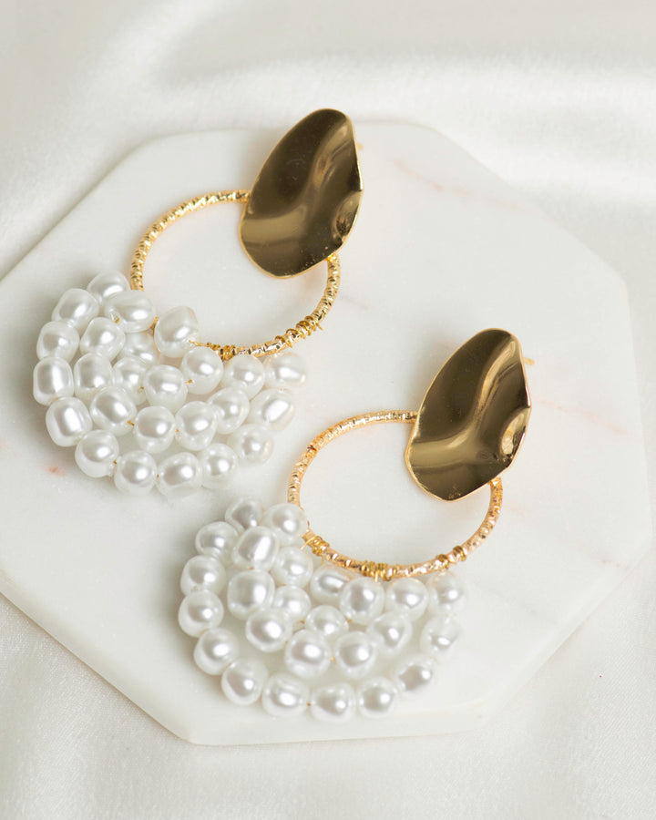 Oval Shape Metal Base Earring Stud | Size : 18mm | 6pcs (3 Pair) | EF58