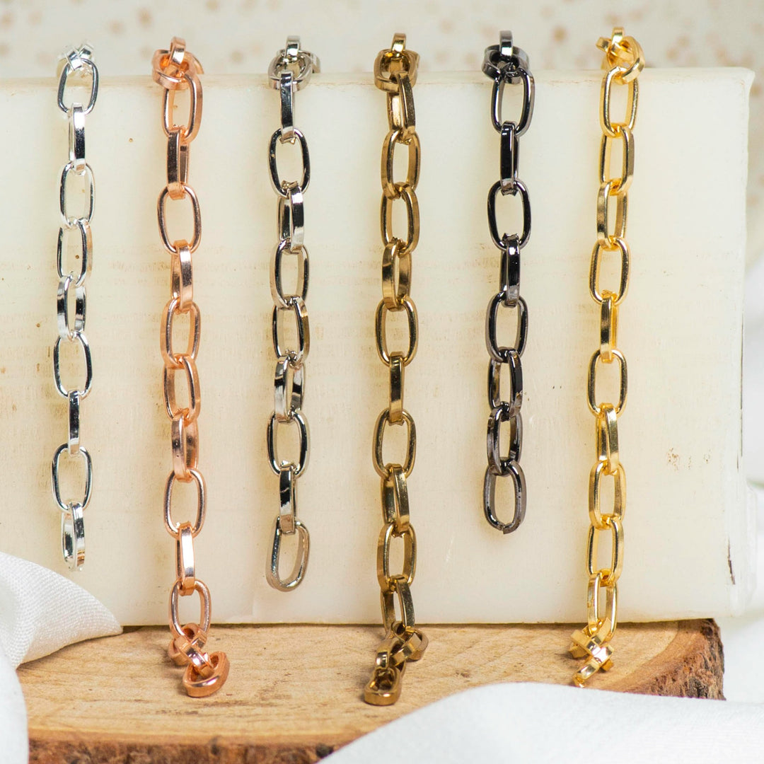 Iron Twisted Link Oval Chain | Size : H-5mm W-8mm | 100g | IC10