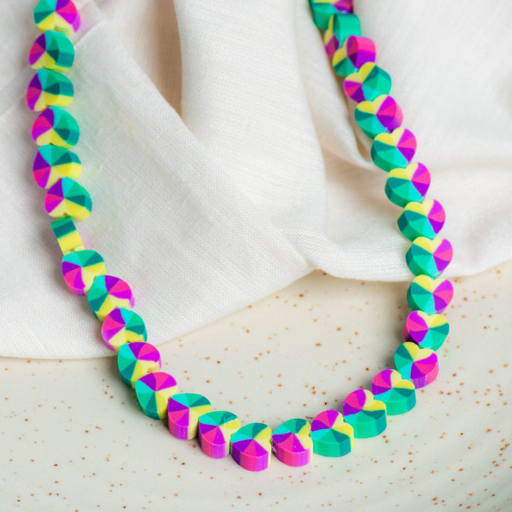 Heart Polymer Clay Fimo Beads | Size 6mm Thickness 2mm | 1String 40 pcs | FB08b