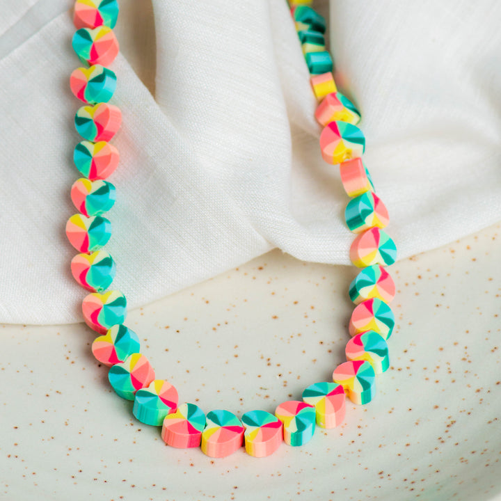 Heart Polymer Clay Fimo Beads | Size 6mm Thickness 2mm | 1String-40 pcs | FB08c