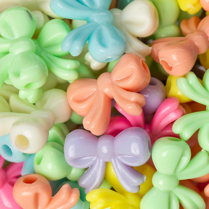 Bow Pastel Plastic Beads | Size : 20mm | PB151