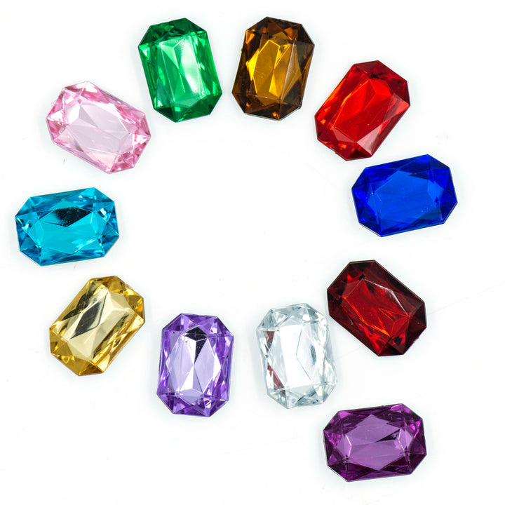 Rectangle shape Acrylic Stones | Size : H-18MM W-25MM | Qty : 100pcs