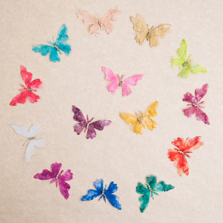 Fabric Butterfly | Size : 48mm | Qty : 25pcs