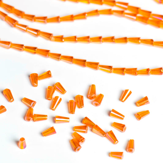 Pencil Rainbow Beads | Size : 4*8 | Qty : 5 Line-approx 72 Beads perline | GB56