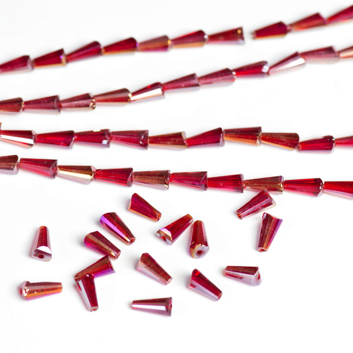 Pencil Rainbow Beads | Size : 6*12 | Qty : 5 Line-approx 47 Beads perline | GB41