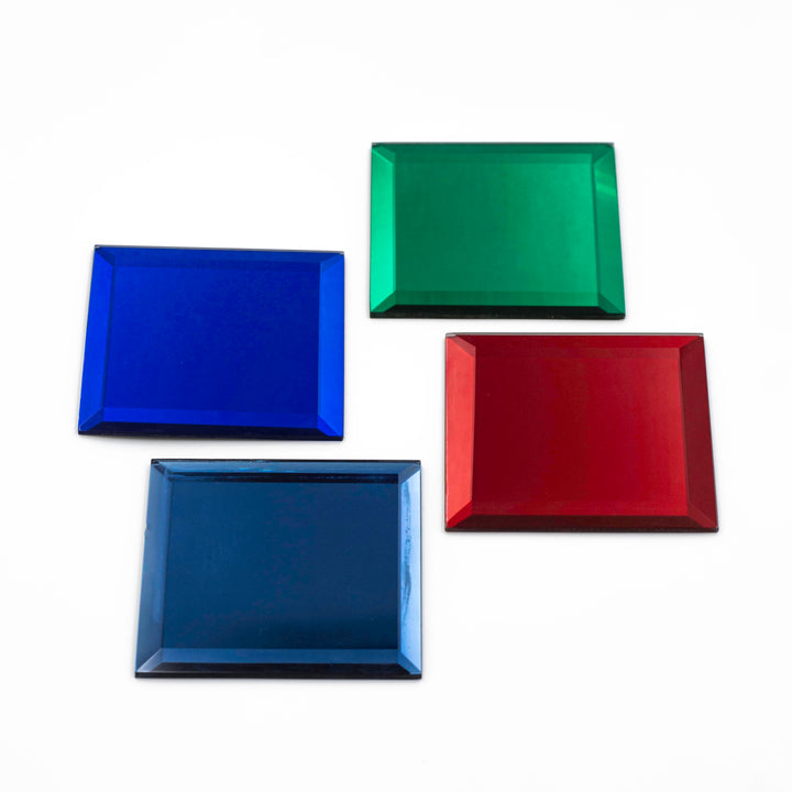 Decorative Flat Square Glass | Size : 85mm | Qty : 2pcs