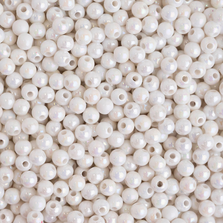 Rainbow Pearl Plastic Beads | Size : 4mm, 6mm, 10mm | PB152