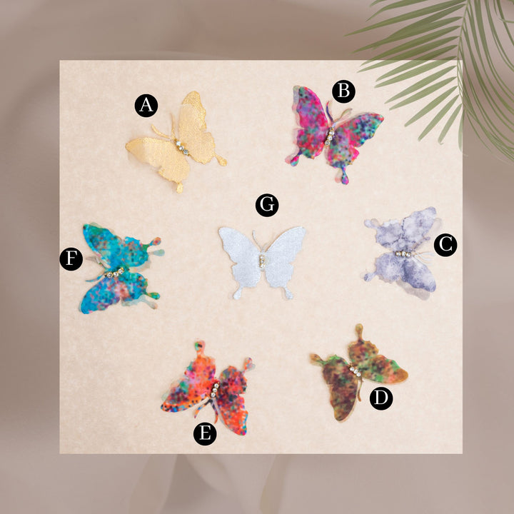 Fabric Butterfly | Size : 48mm | Qty : 25pcs