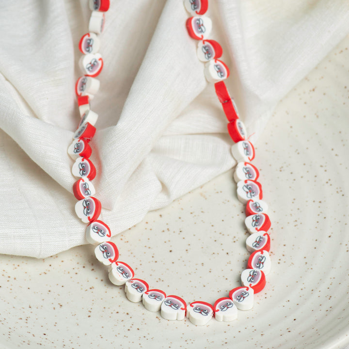 Santa Claus Polymer Clay Fimo Beads | Size: 6mm (W) Thickness 2mm |  1string 40 pcs | FB18